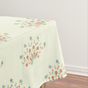 Blaue Blumen, Rote Blumen, Blumenmuster Tischdecke
