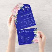 Blaue Blumen-RSVP-Trifold-Veranstaltungseinladung
