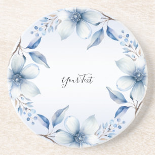 Blaue Blumen Sandstein Untersetzer