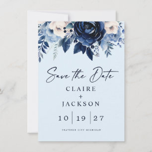 Blaue Blumen Save The Date