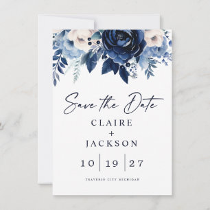 Blaue Blumen Save The Date