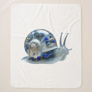 Blaue Blumen-Schnecken-Sherpa-Decke Sherpadecke