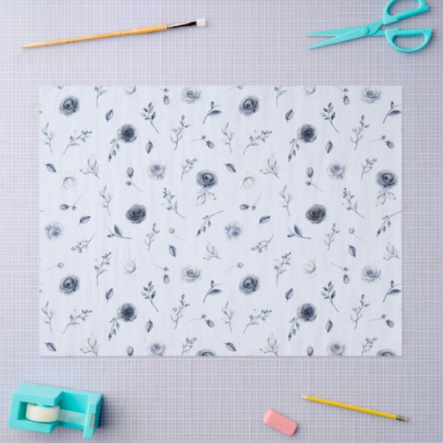 Blaue Blumen Seidenpapier (Basteln)