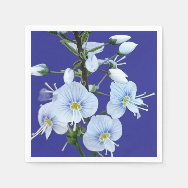 Blaue Blumen Serviette (Vorderseite)