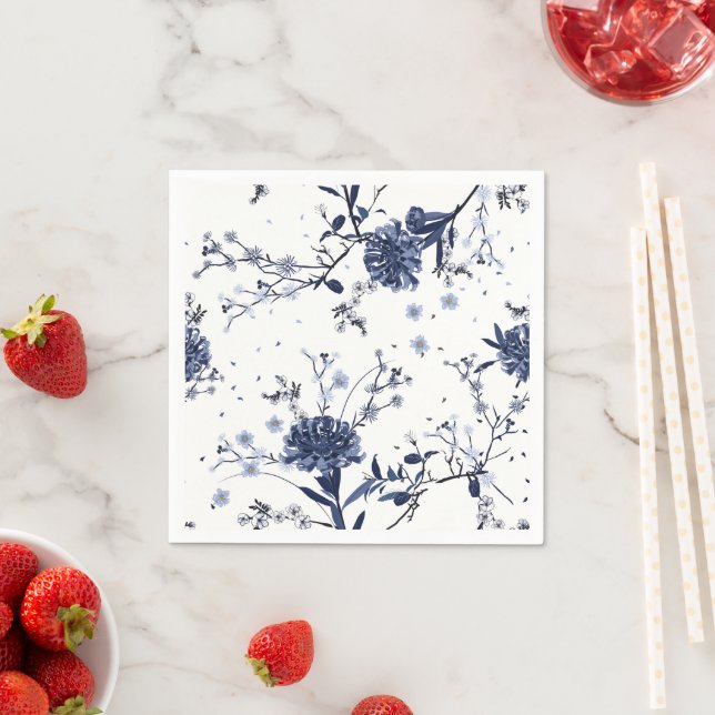 Blaue Blumen Serviette (Beispiel)