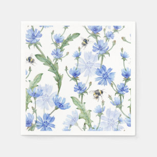 Blaue Blumen Serviette