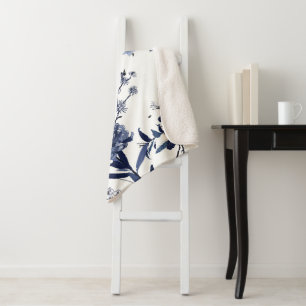 Blaue Blumen Sherpadecke