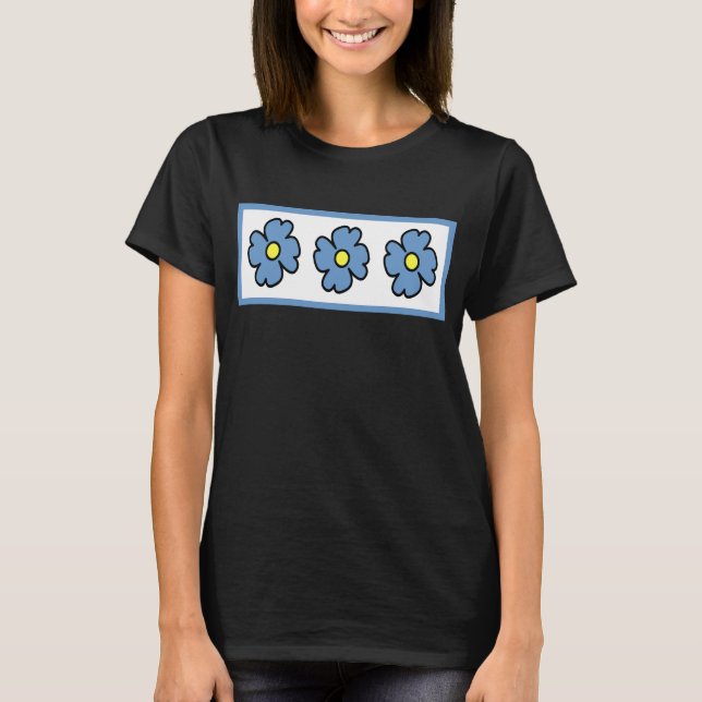 Blaue Blumen T-Shirt (Vorderseite)