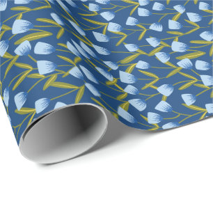 Blaue Blumen-Tulpen-Geschenkverpackung / Geschenkp Geschenkpapier