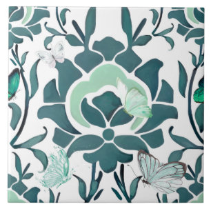 Blaue Blumen, türkische Fliesen, Ischik, Fliese