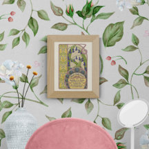 Blaue Blumen Vintag Jugendstil