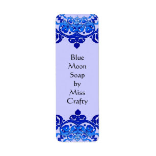 Blaue Blumen Vintage Kunst Etiketten