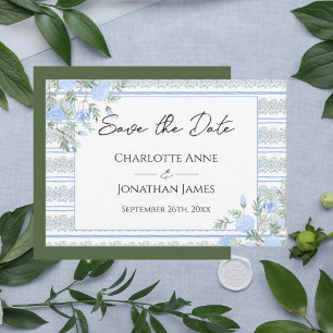 Blaue Blumen Vintage Romantisch  Save The Date