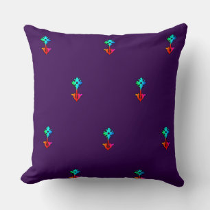 Blaue Blumen Violette Akzentcouch Kissen
