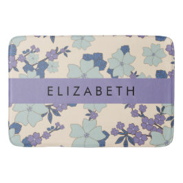 Blaue Blumen, violette Blumen, Blumen, Ihr Name Badematte