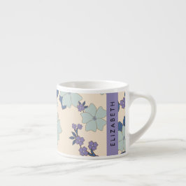 Blaue Blumen, violette Blumen, Blumen, Ihr Name Espressotasse