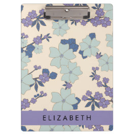 Blaue Blumen, violette Blumen, Blumen, Ihr Name Klemmbrett