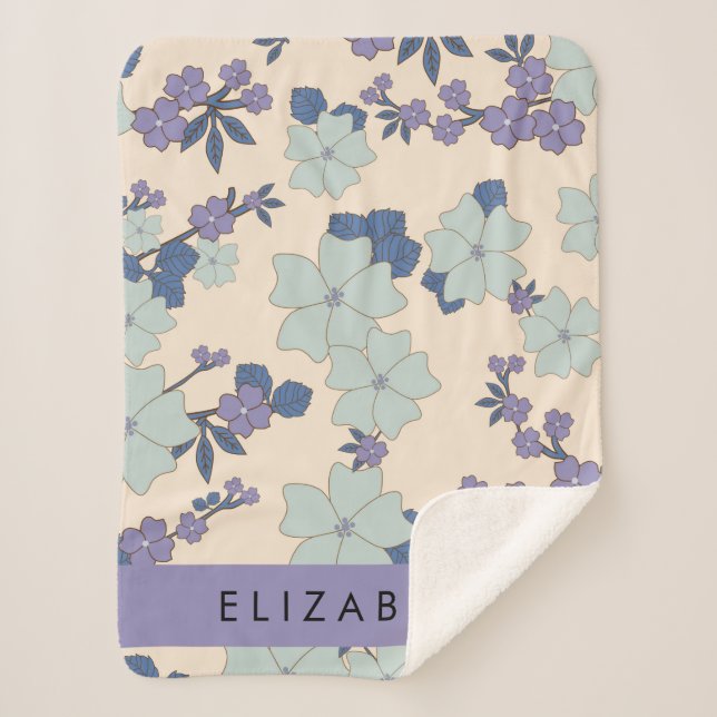 Blaue Blumen, violette Blumen, Blumen, Ihr Name Sherpadecke (Vorderseite)