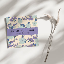 Blaue Blumen, violette Blumen, Florist, Blume Shop Quadratische Visitenkarte