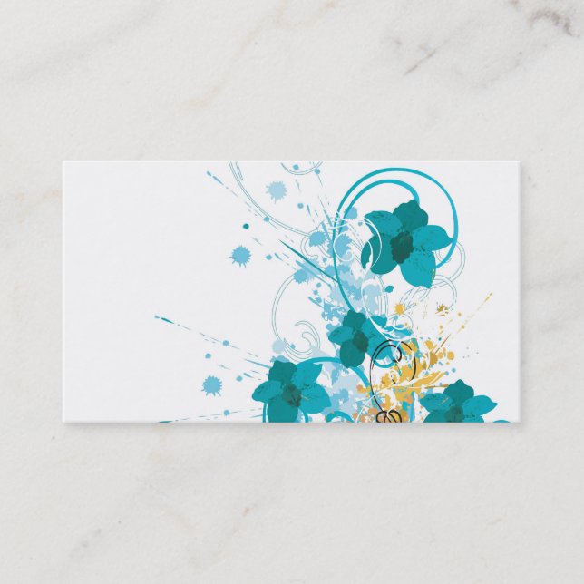 Blaue Blumen Visitenkarte Telefonnummerkarte (Vorderseite)