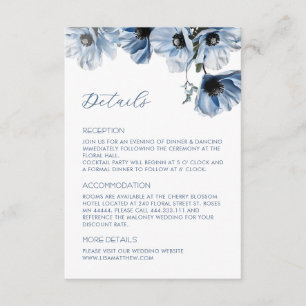 Blaue Blumen Weiße Freizeitkleidung Begleitkarte