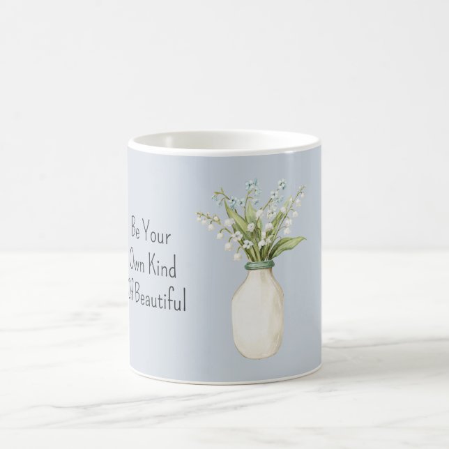 Blaue Blumen Weiße Vase Kaffeetasse (Mittel)