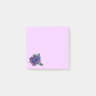 Blaue Blumen Zeichnung Post-it Notizen