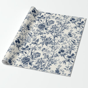 Blaue Blumen-Zweig-Toile-Gartenparty-Geschenkpapie Geschenkpapier