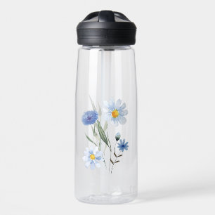 Blaue Blumenaquarellkunst Elegante Wildblumen-Ho Trinkflasche