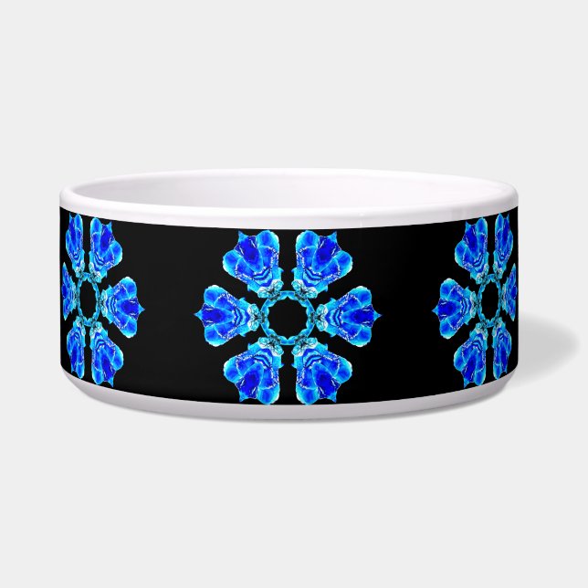 Blaue Blumenblätter Napf (Vorderseite)