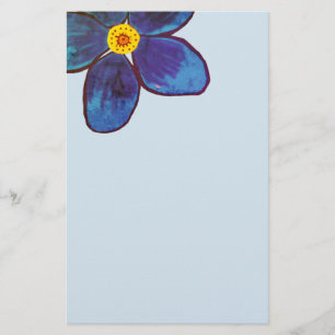 Blaue Blumenblüten Frühjahrs Schreibwaren Briefpapier