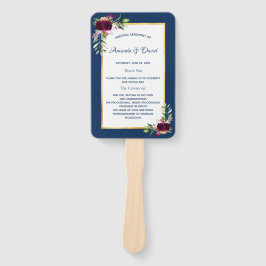 Blaue Blumenbordeaux Fächer