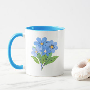Blaue Blumenbouquet Tasse