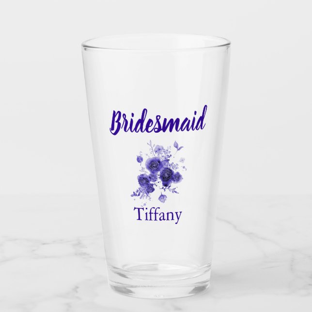 Blaue Blumenbräute Glas (Vorderseite)