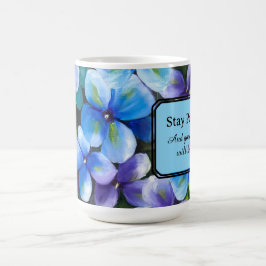 Blaue Blumencafetasse positive Aussage Kaffeetasse