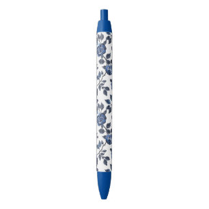 Blaue Blumengärten Kugelschreiber