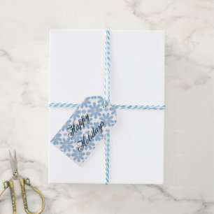 Blaue Blumengestaltung - Personalisierte Geschenka Geschenkanhänger
