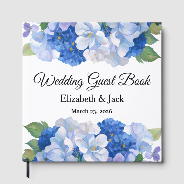 Blaue Blumengestecke Gästebuch (Vorderseite)