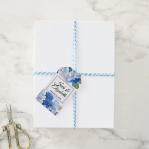 Blaue Blumengestecke Geschenkanhänger