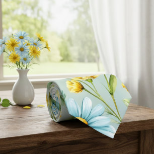 Blaue Blumenkrawatte für Männer – Eleganter Rosenp Krawatte