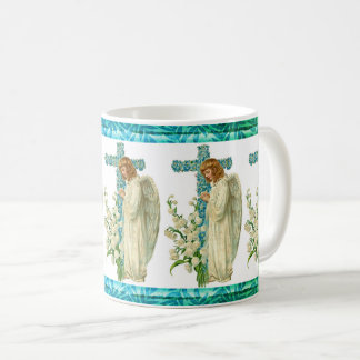 Blaue Blumenkreuzigung Kaffeetasse