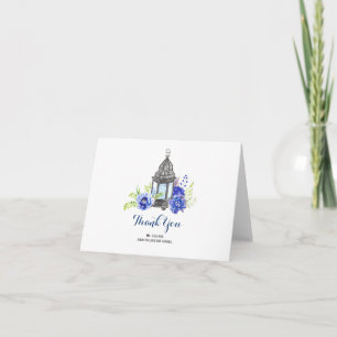 Blaue Blumenlaterne Hochzeit Danke