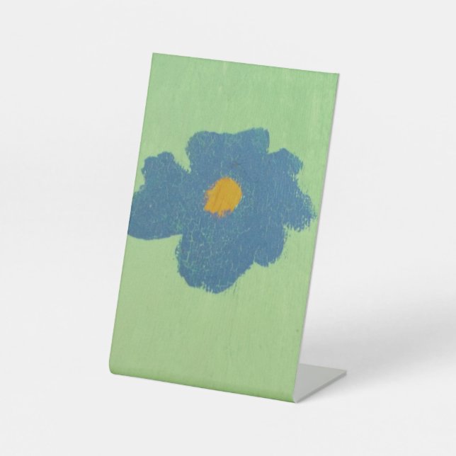 Blaue Blumenmalerei Sockelschild (Vorderseite)