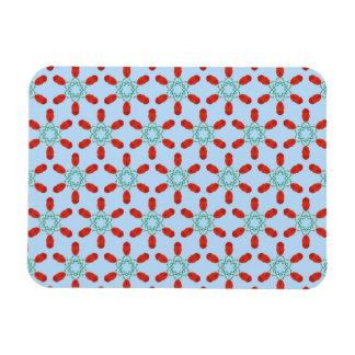 blaue Blumenmotive geometrisches Musterdesign Magnet