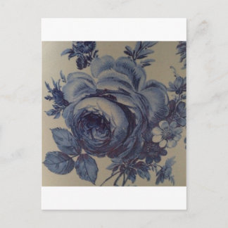 Blaue Blumenmuster Postkarte