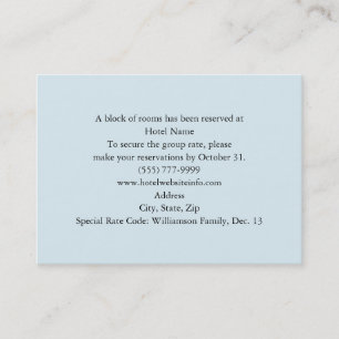 Blaue Blumenquerhotel-und Richtungs-Karten Visitenkarte