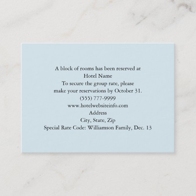 Blaue Blumenquerhotel-und Richtungs-Karten Visitenkarte (Vorderseite)