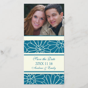 Blaue BlumenSave the Date Wedding Foto-Karten Save The Date