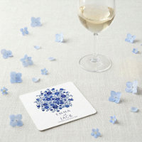 Blaue Blumenstrauß-Hochzeit Danke