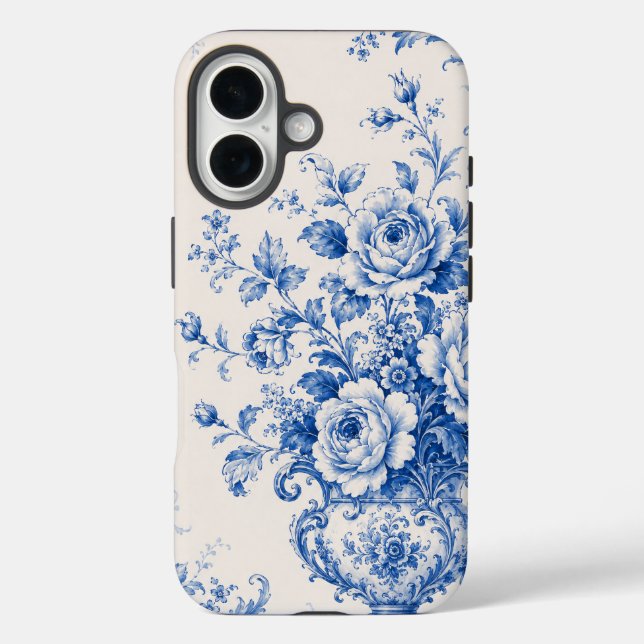 Blaue Blumenurnen-Handyhülle Case-Mate iPhone Hülle (Rückseite)
